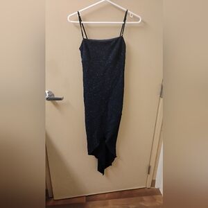 Vintage 2000s City Triangles Glitter Handkerchief Hem Spaghetti Strap Dress